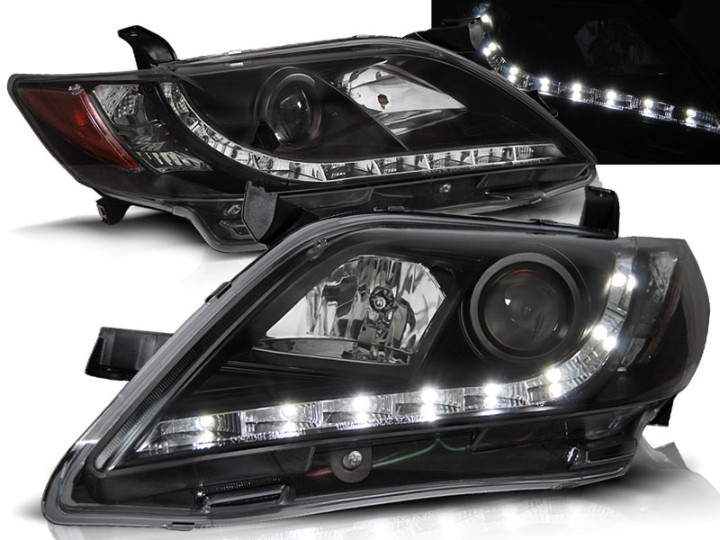 Prednja svjetla LED DayLight (crna) / Toyota Camry 6 XV40 (2006-2009), LPTO16