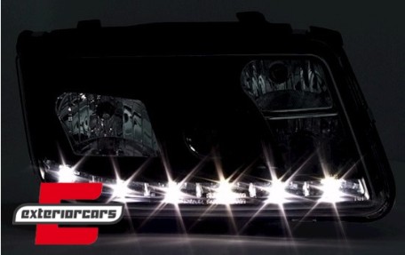 Prednja svjetla LED DayLight (crna) / Volkswagen Bora (09.1998-07.2005), LPVWA2