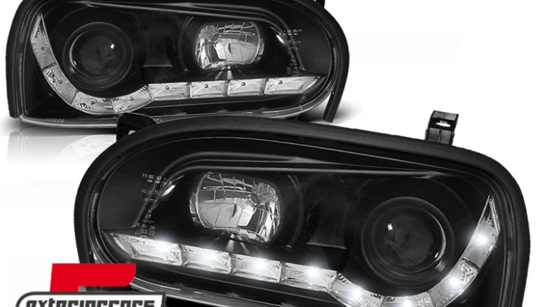 Prednja svjetla LED DayLight (crna) / Volkswagen Golf 3 (09.1991-08.1997), LPVW43