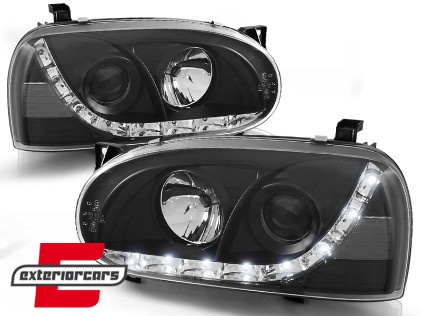 Prednja svjetla LED DayLight (crna) / Volkswagen Golf 3 (09.1991-08.1997), LPVW95