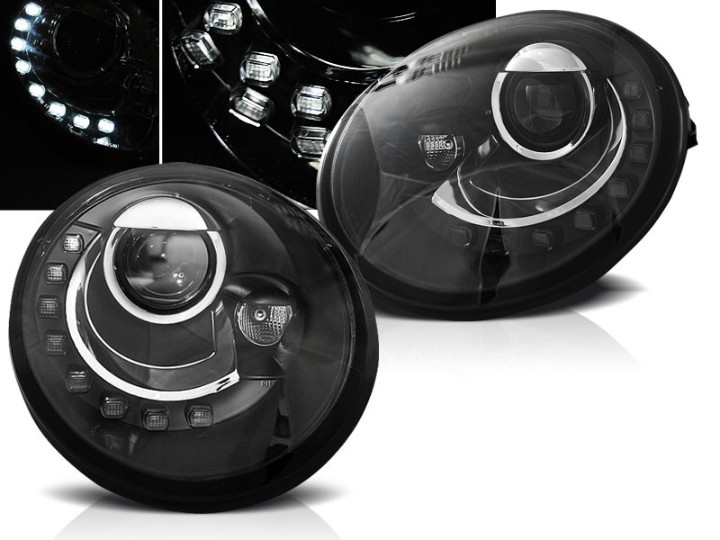 Prednja svjetla LED DayLight (crna) / Volkswagen New Beetle (10.1998-05.2005), LPVWL7
