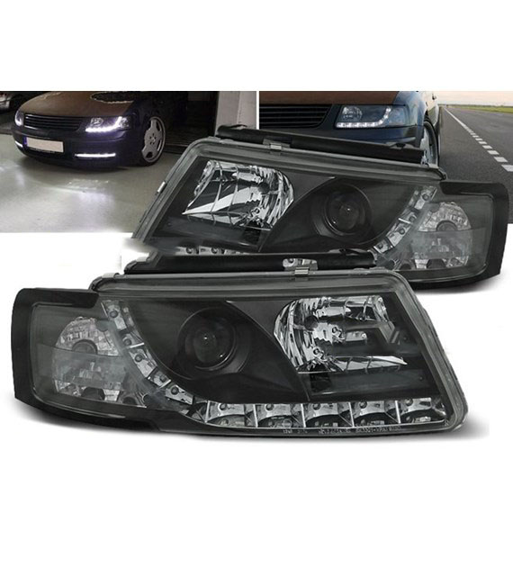 Prednja svjetla LED DayLight (crna) / Volkswagen Passat B5 3B (11.1996-08.2000), LPVW74