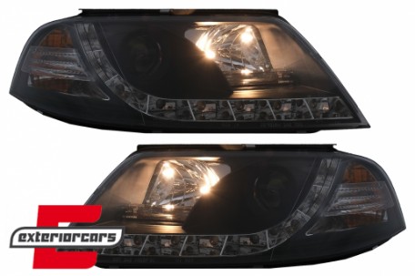 Prednja svjetla LED DayLight (crna) / Volkswagen Passat B5 3BG (09.2000-03.2005), LPVW82