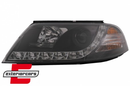 Prednja svjetla LED DayLight (crna) / Volkswagen Passat B5 3BG (09.2000-03.2005), LPVW82