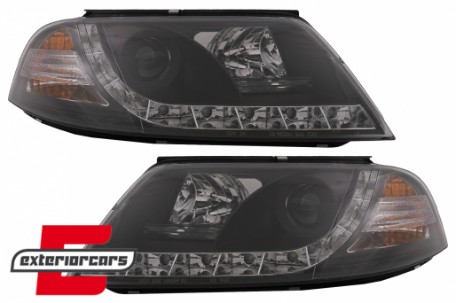 Prednja svjetla LED DayLight (crna) / Volkswagen Passat B5 3BG (09.2000-03.2005), LPVW82