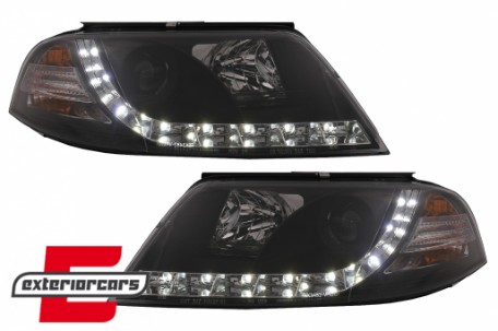 Prednja svjetla LED DayLight (crna) / Volkswagen Passat B5 3BG (09.2000-03.2005), LPVW82