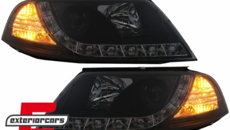 Prednja svjetla LED DayLight (crna) / Volkswagen Passat B5 3BG (09.2000-03.2005), LPVW82