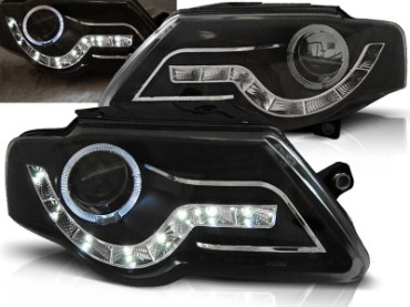 Prednja svjetla LED DayLight (crna) / Volkswagen Passat B6 3C (03.2005-2010), LPVWF7