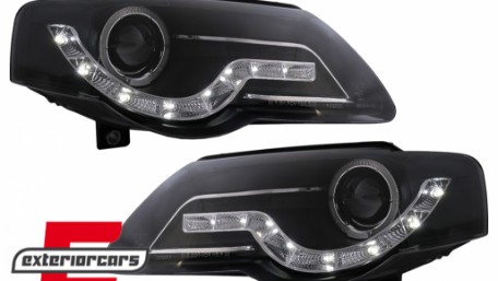 Prednja svjetla LED DayLight (crna) / Volkswagen Passat B6 3C (03.2005-2010), LPVWF7