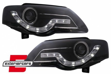 Prednja svjetla LED DayLight (crna) / Volkswagen Passat B6 3C (03.2005-2010), LPVWF7
