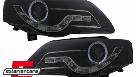 Prednja svjetla LED DayLight (crna) / Volkswagen Passat B6 3C (03.2005-2010), LPVWF7