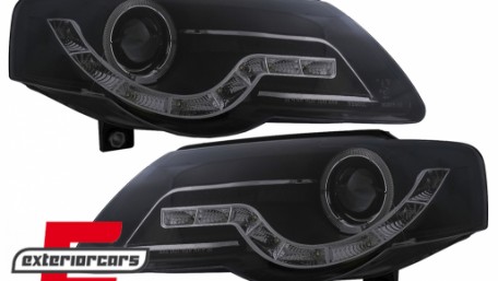 Prednja svjetla LED DayLight (crna) / Volkswagen Passat B6 3C (03.2005-2010), LPVWF7