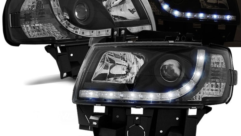 Prednja svjetla LED DayLight (crna) / Volkswagen T4 Bus (08.1996-03.2003), LPVWB6