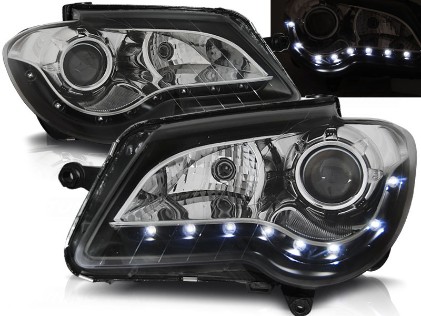 Prednja svjetla LED DayLight (crna) / Volkswagen Touran Facelift (2006-2010), LPVWF5