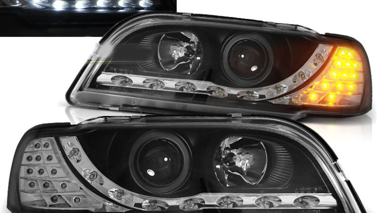 Prednja svjetla LED DayLight (crna) / VOLVO S40/V40 (96-00), LPVO10