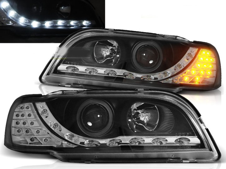 Prednja svjetla LED DayLight (crna) / VOLVO S40/V40 (96-00), LPVO10