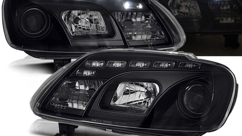 Prednja svjetla LED DayLight (crna) / VW Caddy (2003-2010) Touran I (2003-2006), LPVWC4