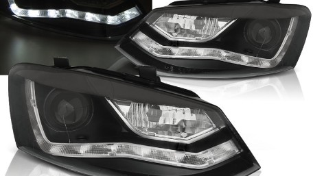 Prednja svjetla LED DayLight (crna) / VW Polo 6R (03.2009-03.2014), LPVWN6