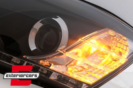 Prednja svjetla LED DayLight dizajn (crna) / Kia Ceed (2006-2009), LPKI02