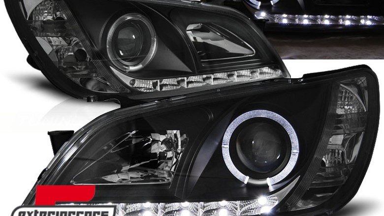 Prednja svjetla LED DayLight dizajn (crna) / Lexus IS XE10 Facelift (2001-2005), LPLE02