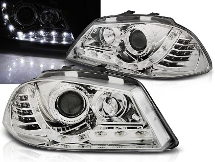 Prednja svjetla LED DayLight LED žmigavci (chrome) / Seat Ibiza 6L (2002-2008), LPSE27
