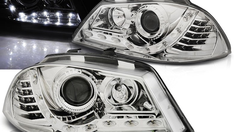 Prednja svjetla LED DayLight LED žmigavci (chrome) / Seat Ibiza 6L (2002-2008), LPSE27
