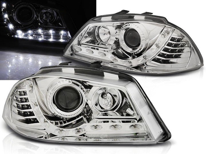 Prednja svjetla LED DayLight LED žmigavci (chrome) / Seat Ibiza 6L (2002-2008), LPSE27