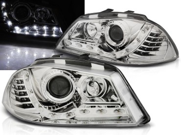 Prednja svjetla LED DayLight LED žmigavci (chrome) / Seat Ibiza 6L (2002-2008), LPSE27