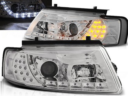 Prednja svjetla LED DayLight LED žmigavci (chrome) / Volkswagen Passat B5 3B (11.1996-08.2000), LPVWB3