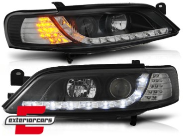 Prednja svjetla LED DayLight LED žmigavci (crna) / Opel Vectra B (1995-12.1998), LPOP74