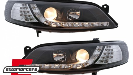 Prednja svjetla LED DayLight LED žmigavci (crna) / Opel Vectra B (1995-12.1998), LPOP74