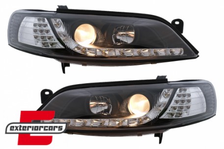 Prednja svjetla LED DayLight LED žmigavci (crna) / Opel Vectra B (1995-12.1998), LPOP74