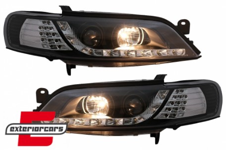 Prednja svjetla LED DayLight LED žmigavci (crna) / Opel Vectra B (1995-12.1998), LPOP74