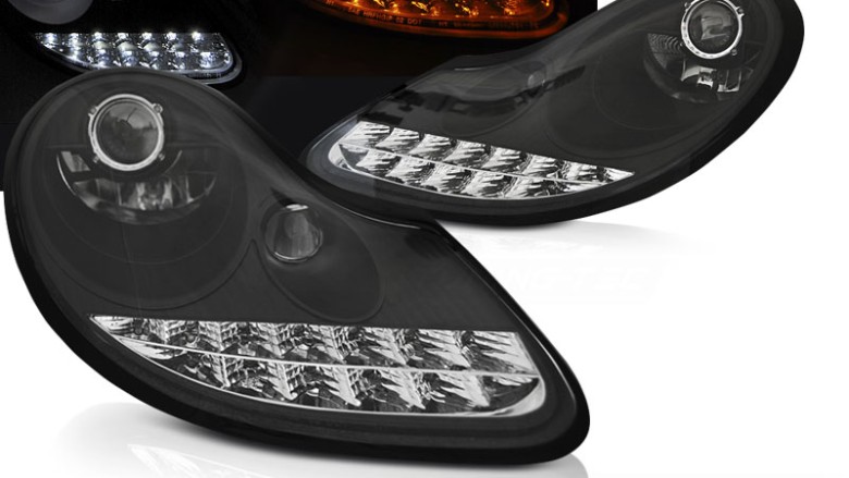 Prednja svjetla LED DayLight LED žmigavci (crna) / PORSCHE BOXSTER 911 996 (1996-2004), LPPO02