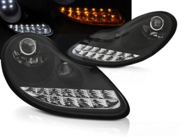 Prednja svjetla LED DayLight LED žmigavci (crna) / PORSCHE BOXSTER 911 996 (1996-2004), LPPO02