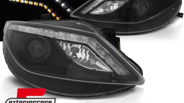 Prednja svjetla LED DayLight LED žmigavci (crna) / Seat Ibiza 6J (2008-2012), LPSE34