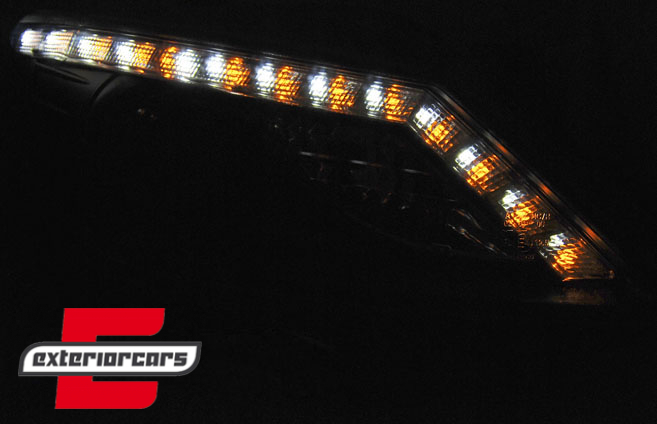 Prednja svjetla LED DayLight LED žmigavci (crna) / Seat Ibiza 6J (2008-2012), LPSE34