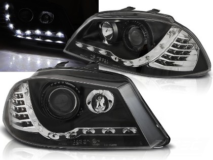 Prednja svjetla LED DayLight LED žmigavci (crna) / SEAT IBIZA 6L (02-08), LPSE28