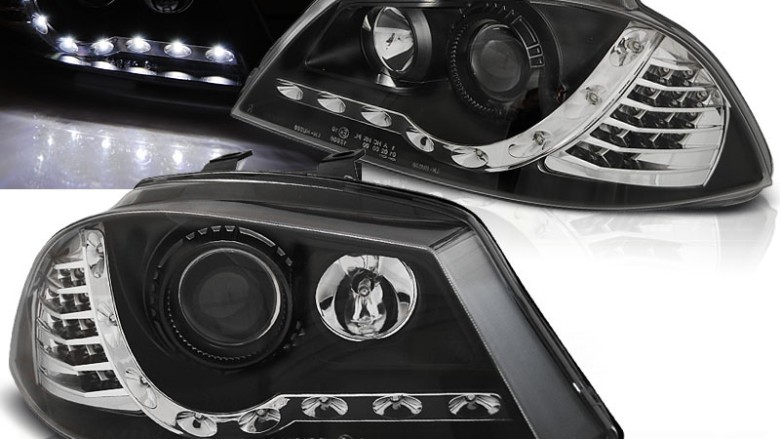 Prednja svjetla LED DayLight LED žmigavci (crna) / SEAT IBIZA 6L (02-08), LPSE28
