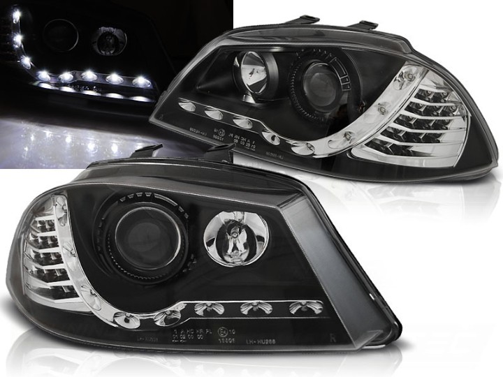 Prednja svjetla LED DayLight LED žmigavci (crna) / SEAT IBIZA 6L (02-08), LPSE28