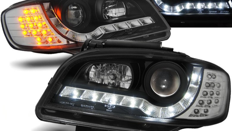 Prednja svjetla LED DayLight LED žmigavci (crna) / SEAT IBIZA/CORDOBA (99-02), LPSE22