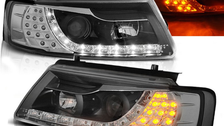 Prednja svjetla LED DayLight LED žmigavci (crna) / Volkswagen Passat B5 3B (11.1996-08.2000), LPVWB4