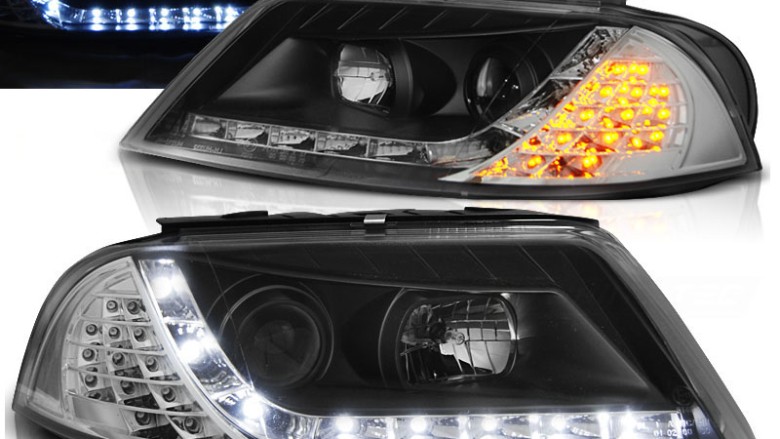 Prednja svjetla LED DayLight LED žmigavci (crna) / Volkswagen Passat B5 3BG (09.2000-03.2005), LPVWC8
