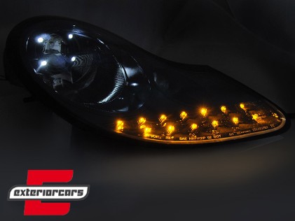 Prednja svjetla LED DayLight (piano crna) / PORSCHE BOXSTER  911 996 (1996-2004), LPPO12