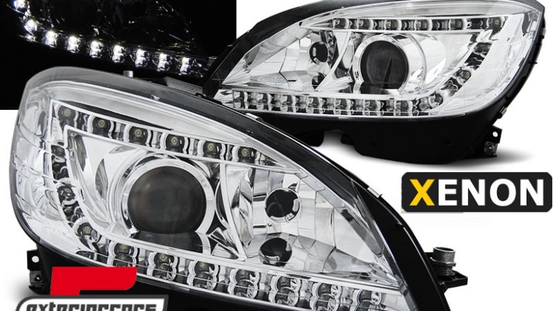 Prednja svjetla LED DayLight XENON (chrome) / Mercedes C klasa W204 S204 limuzina karavan (2007-2010), LPME69