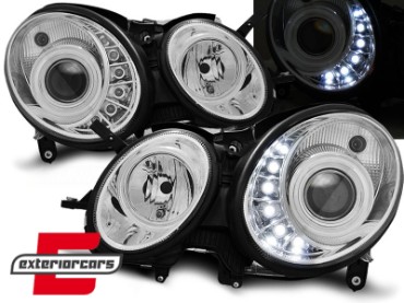 Prednja svjetla LED DayLight XENON (chrome) / Mercedes E-klasa W211 S211 (2002-04.2006), LPMED7