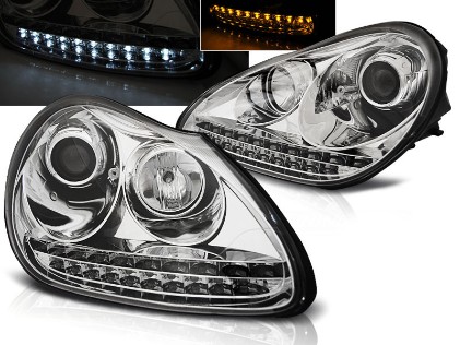Prednja svjetla LED DayLight Xenon (chrome) / Porsche Cayenne (02-06), LPPO03