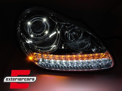 Prednja svjetla LED DayLight Xenon (chrome) / PORSCHE CAYENNE (02-06), LPPO09