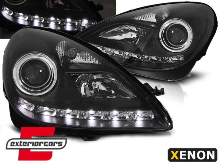 Prednja svjetla LED DayLight Xenon (crna) / Mercedes SLK R171 (2004-2011), LPMEE3