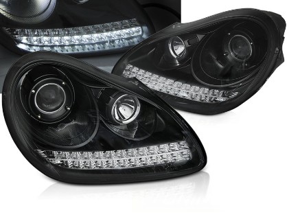 Prednja svjetla LED DayLight Xenon (crna) / Porsche Cayenne (02-06), LPPO10